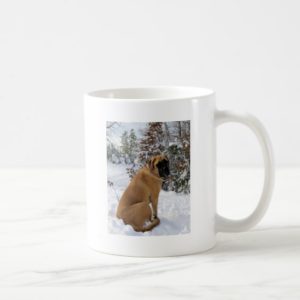 English Mastiff dog "Snow Pose" photo Coffee Mug