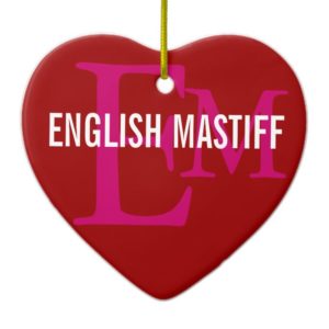 English Mastiff Monogram Design Ceramic Ornament