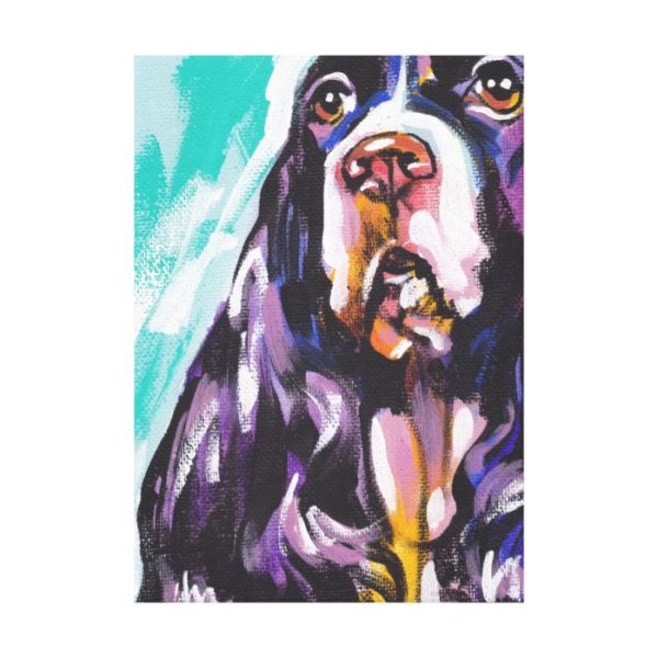 English Springer Bright Colorful Pop Dog Art Canvas Print