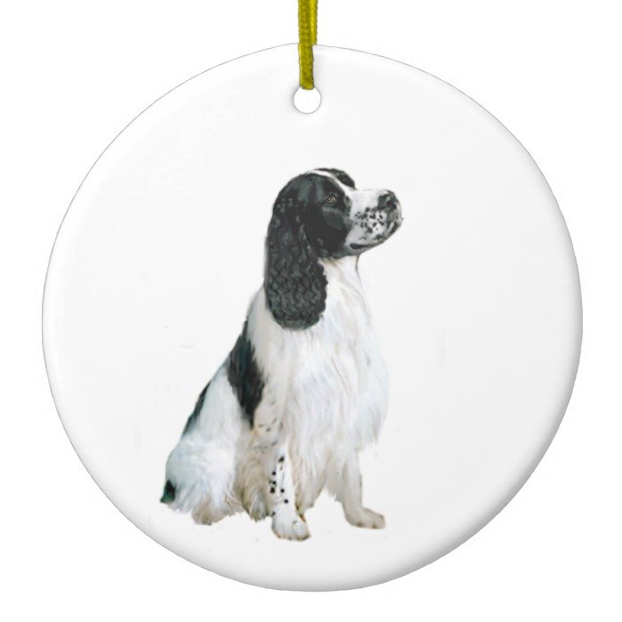 English Springer Spaniel (A) - black and white Ceramic Ornament