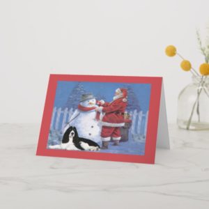 English Springer Spaniel Christmas Card Santa and