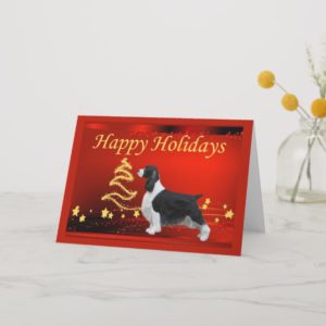 English Springer Spaniel Christmas Card Stars