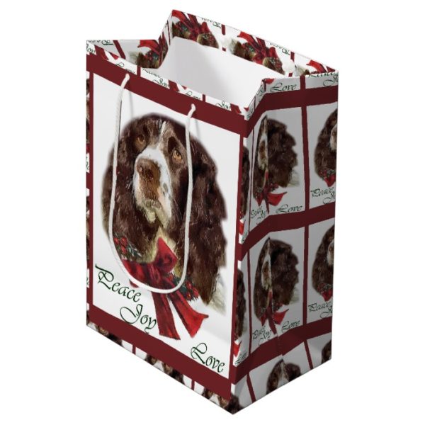 English Springer Spaniel Christmas Medium Gift Bag