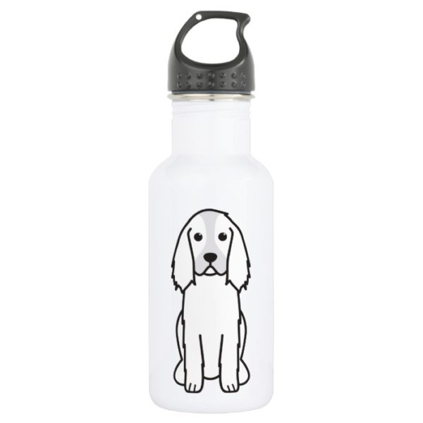 English Springer Spaniel Dog Cartoon Water Bottle