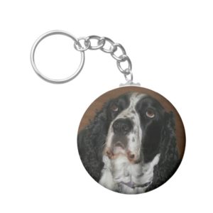 English Springer Spaniel Dog Photo Keychain
