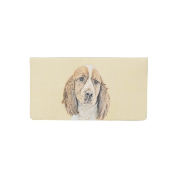 English Springer Spaniel Painting Original Dog Art Checkbook Cover