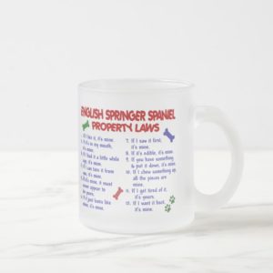 ENGLISH SPRINGER SPANIEL Property Laws 2 Frosted Glass Coffee Mug