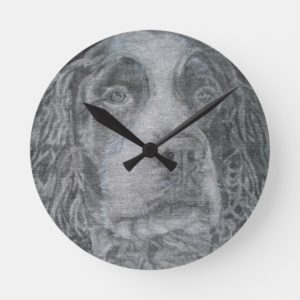 English Springer Spaniel Round Clock