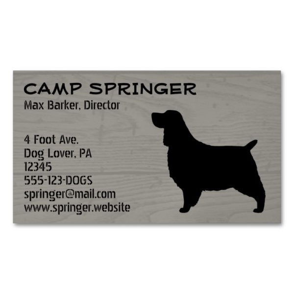 English Springer Spaniel Silhouette Magnetic Business Card
