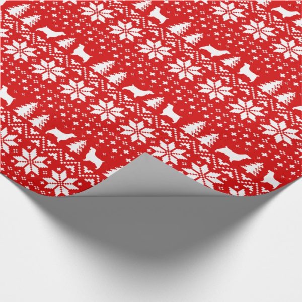 English Springer Spaniels Christmas Pattern Red Wrapping Paper