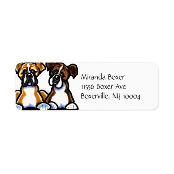 Fawn and Brindle Boxer Simple Label