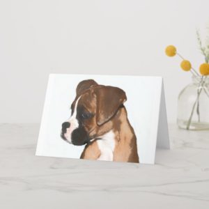 Female boxer pup greeting card