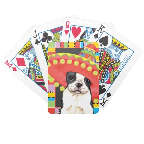 Fiesta Boston Terrier Bicycle Playing Cards