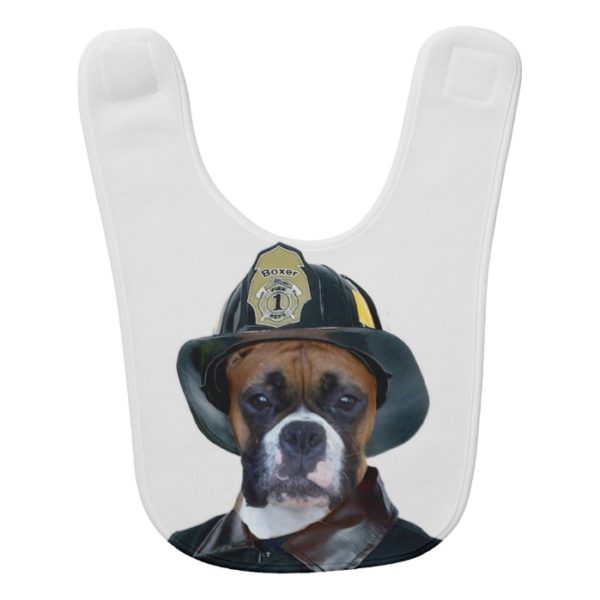 Fireman boxer dog bib