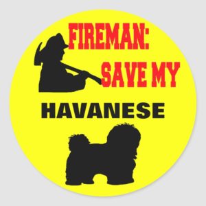 Fireman Save My Havanese Classic Round Sticker