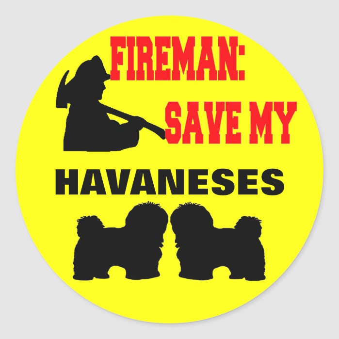 Fireman Save My Havaneses Classic Round Sticker