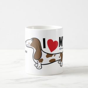 FLDR "I Love My" Smooth Piebald Dachshund Mug. Coffee Mug