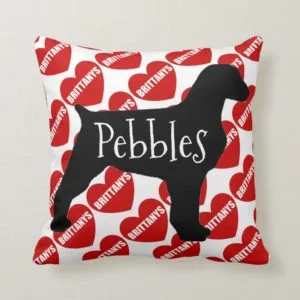 For the Love of an Brittany Dog Throw Pillow