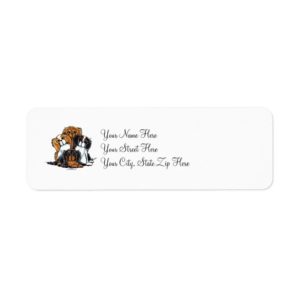 Four Cavalier King Charles Spaniels Label