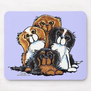 Four Cavalier King Charles Spaniels Mouse Pad
