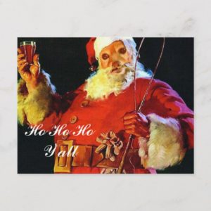 Fox Is Another Santa, Ho Ho Ho Holiday Postcard