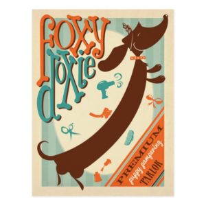 Foxy Doxie Postcard