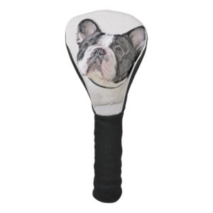 French Bulldog (Brindle Pied) Painting - Dog Art Golf Head Cover