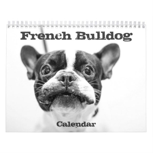 French Bulldog Calendar 2019 Black White Custom