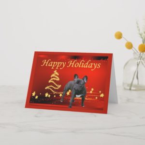 French Bulldog Christmas Card Stars