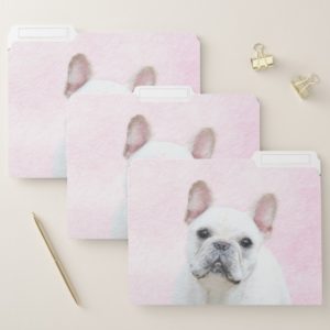 French Bulldog (Cream/White) Painting - Dog Art File Folder