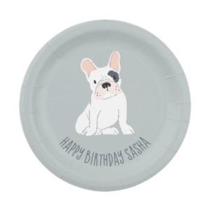 French Bulldog Drawing Paper Plate