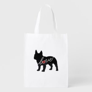 French Bulldog Love Reusable Grocery Bag