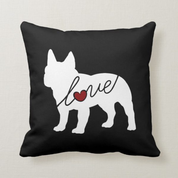 French Bulldog Love Throw Pillow