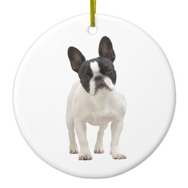 French Bulldog photo ornament, gift idea Ceramic Ornament