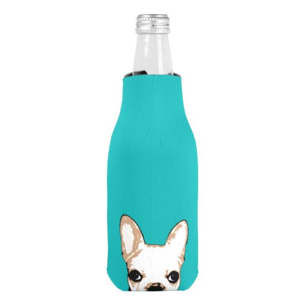 French Bulldog Pop Art Turquoise Bottle Cooler
