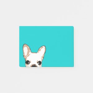 French Bulldog Pop Art Turquoise Post-it Notes