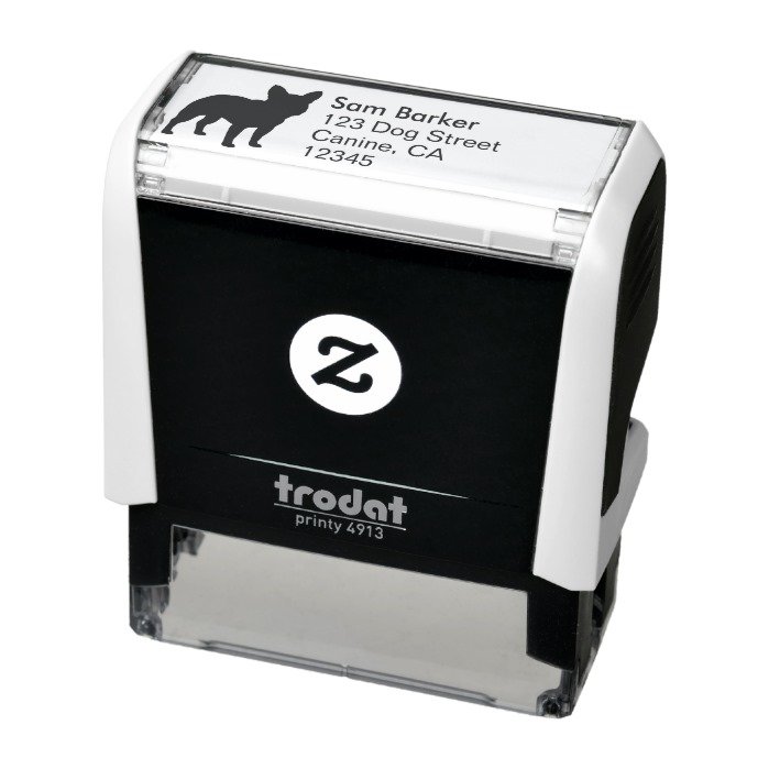 French Bulldog Silhouette Dog Breed Return Address Self-inking Stamp