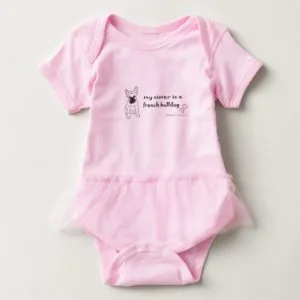 french bulldog sister baby bodysuit