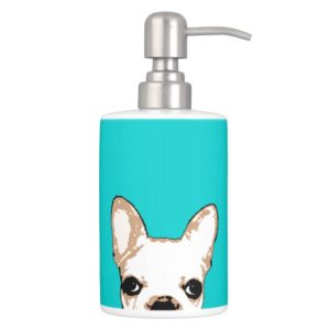 French Bulldog Turquoise Pop Art Bathroom Set