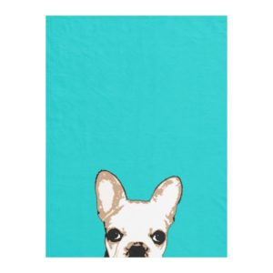 French Bulldog Turquoise Pop Art Fleece Blanket