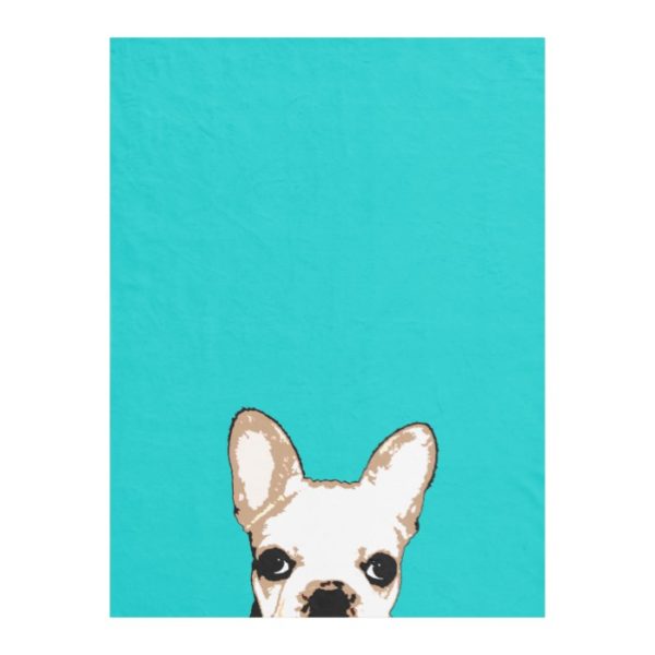 French Bulldog Turquoise Pop Art Fleece Blanket