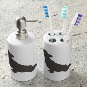 French Bulldog Yoga Pose Soap Dispenser And Toothbrush Holder