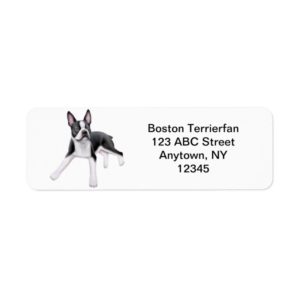Friendly Boston Terrier Customizable Label