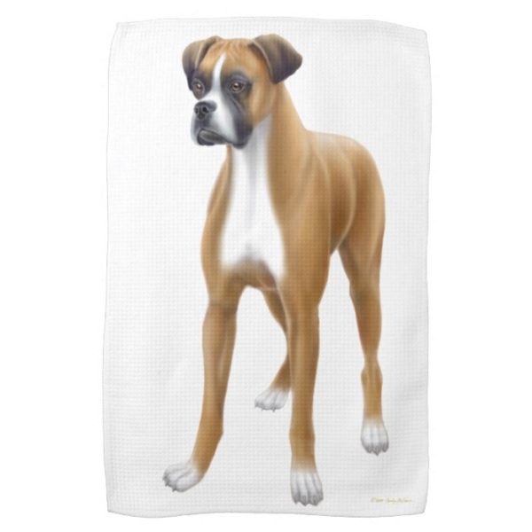 Friendly Boxer Dog Kitchen Towel