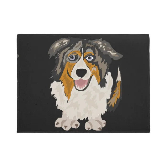 Funny Australian Shepherd Dog Art Doormat