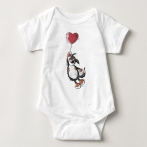 Funny Bernese Mountain Dog With Heart Balloon Baby Bodysuit
