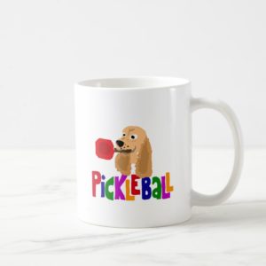 Funny Cocker Spaniel with Pickleball Paddle Coffee Mug