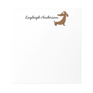 Funny Dachshund 5.5" x 6" Notepad - 40 pages