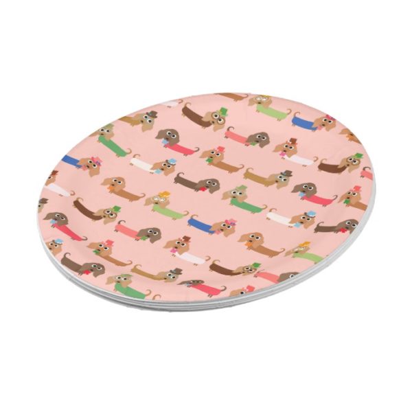Funny Dachshunds Paper Plate