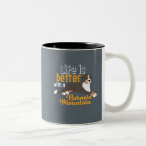 Funny Dog Life Is Better With Bernese Mountain Two-Tone Coffee Mug
